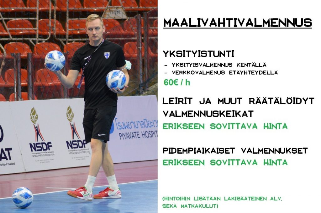 Valmennuspalvelut Futsave Petteri Lehtinen maalivahtivalmennus Futsal